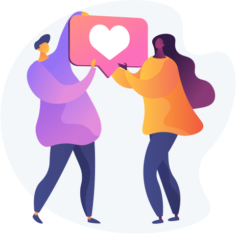 vector image of a couple holding